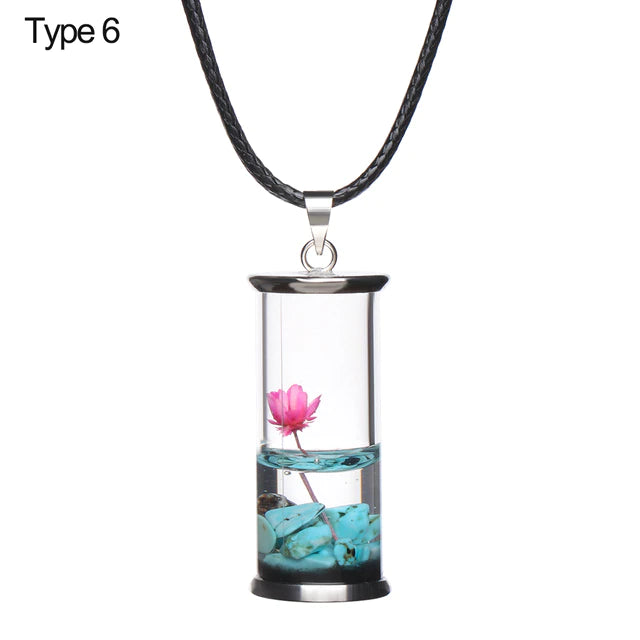 Crystal Vial Necklace Wishing Bottle